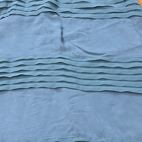 Soft Surroundings Size PXS Petite Pintuck Flowy Chiffon Blue Long Maxi Skirt - Picture 6 of 10